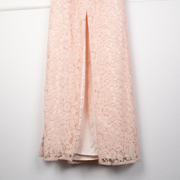Donna Morgan Collection x BHLDN Reese Strapless Notch Neck floral Lace Gown sz 0 - Picture 10 of 16